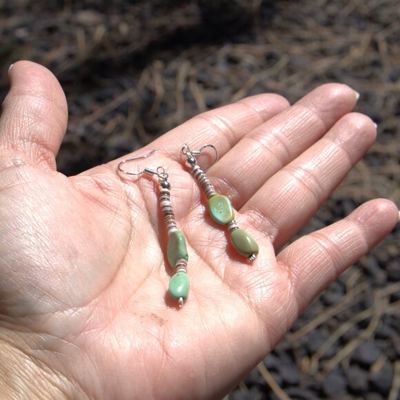 Navajo Turquoise Bead Necklace Earring Set Handmade‎ Native American Jewelry*** - Picture 9 of 12